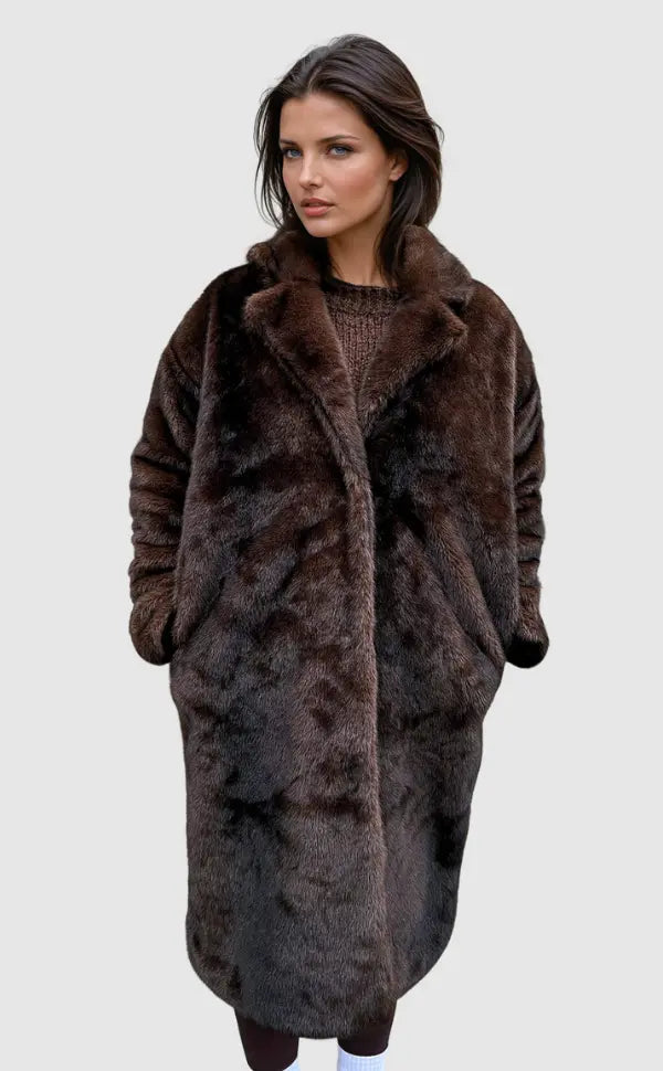 Ladies' Winter Coat with Faux Fur and Lined Interior – Stylish and Comfortable