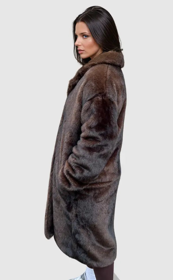 Ladies' Winter Coat with Faux Fur and Lined Interior – Stylish and Comfortable