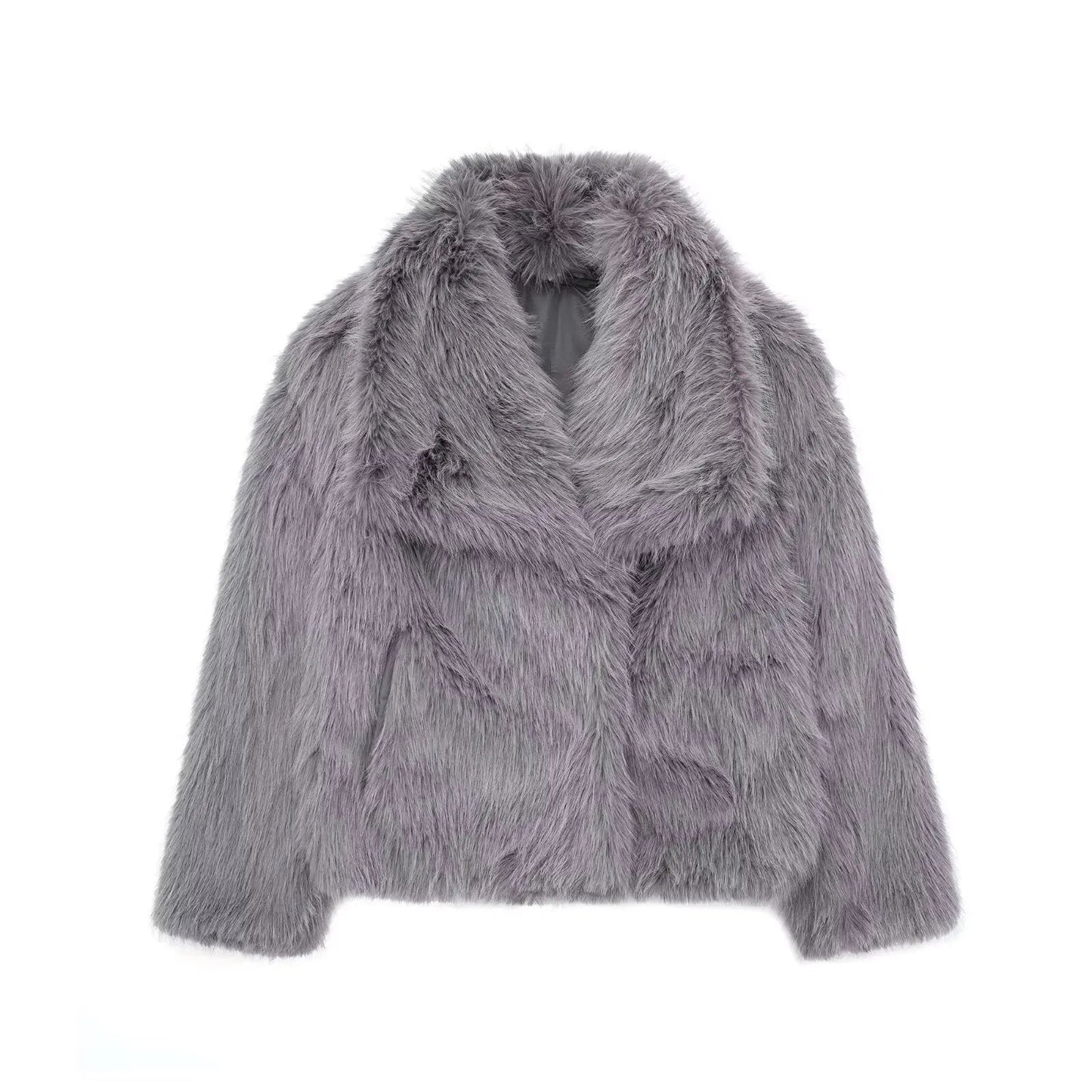 Ladies Winter Coat Made of Faux Fur with Luxurious Lining and Slightly Tailored Fit – Elegant Winter Coat for Women