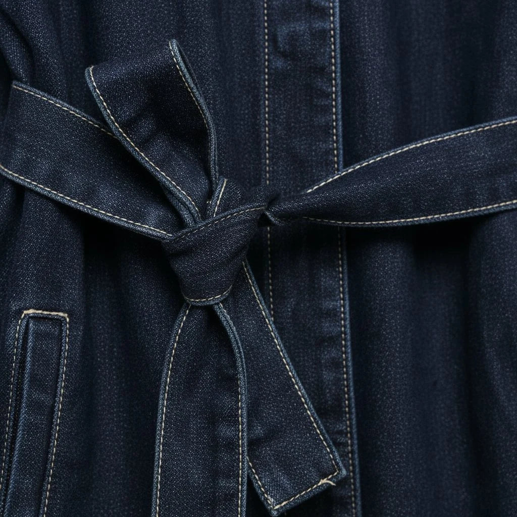 Dara Women's Denim Two-Piece Set | Button Front Jacket and Straight Jeans 8
