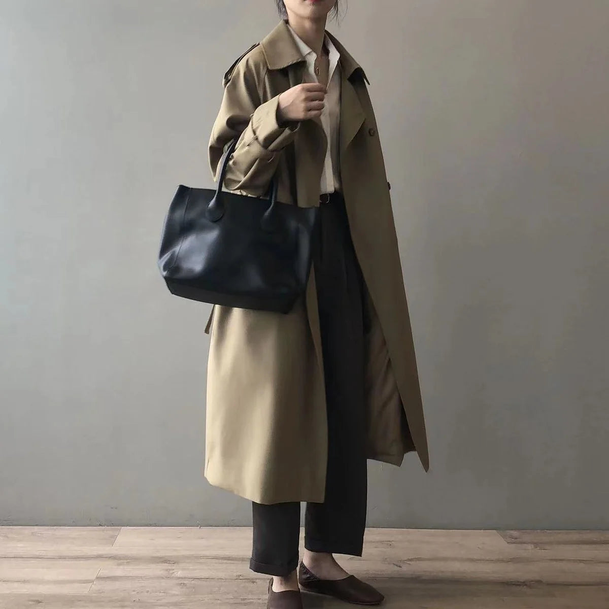 Dara Women's Long Trench Coat | Double-Breasted, Notched Collar 3