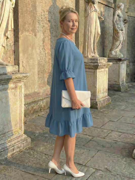 Dara Women's Summer Dress | Lightweight Fabric, Ruffle Cuffs 0