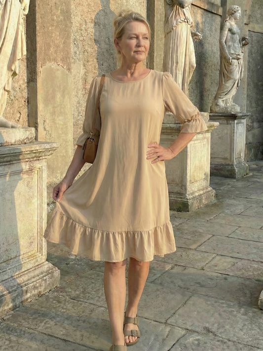 Dara Women's Summer Dress | Lightweight Fabric, Ruffle Cuffs 1