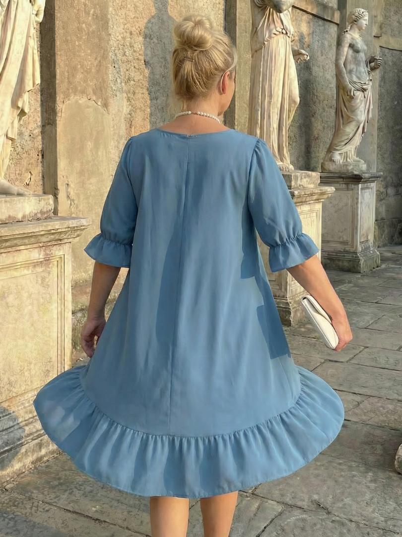 Dara Women's Summer Dress | Lightweight Fabric, Ruffle Cuffs 3
