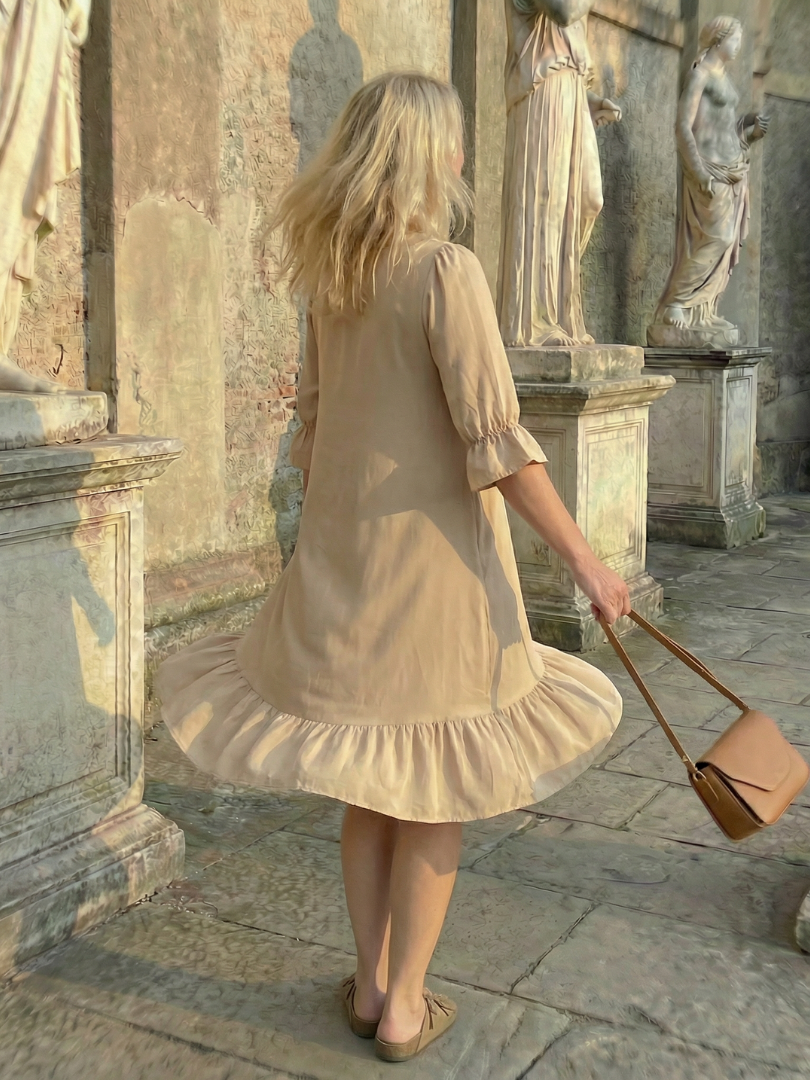 Dara Women's Summer Dress | Lightweight Fabric, Ruffle Cuffs 6