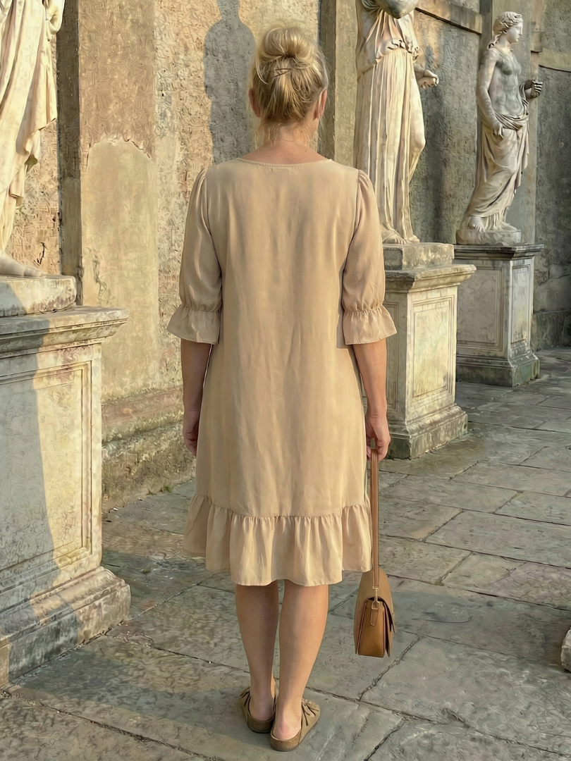 Dara Women's Summer Dress | Lightweight Fabric, Ruffle Cuffs 7