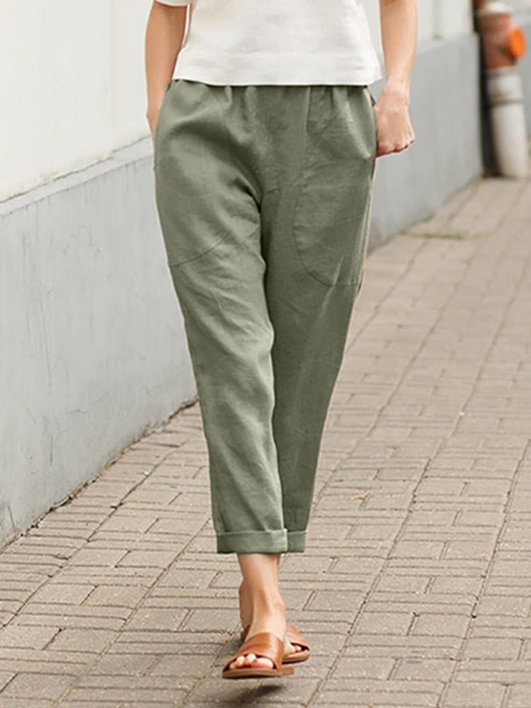 Dara Women's Trousers | Soft Linen, Casual Elegance 8