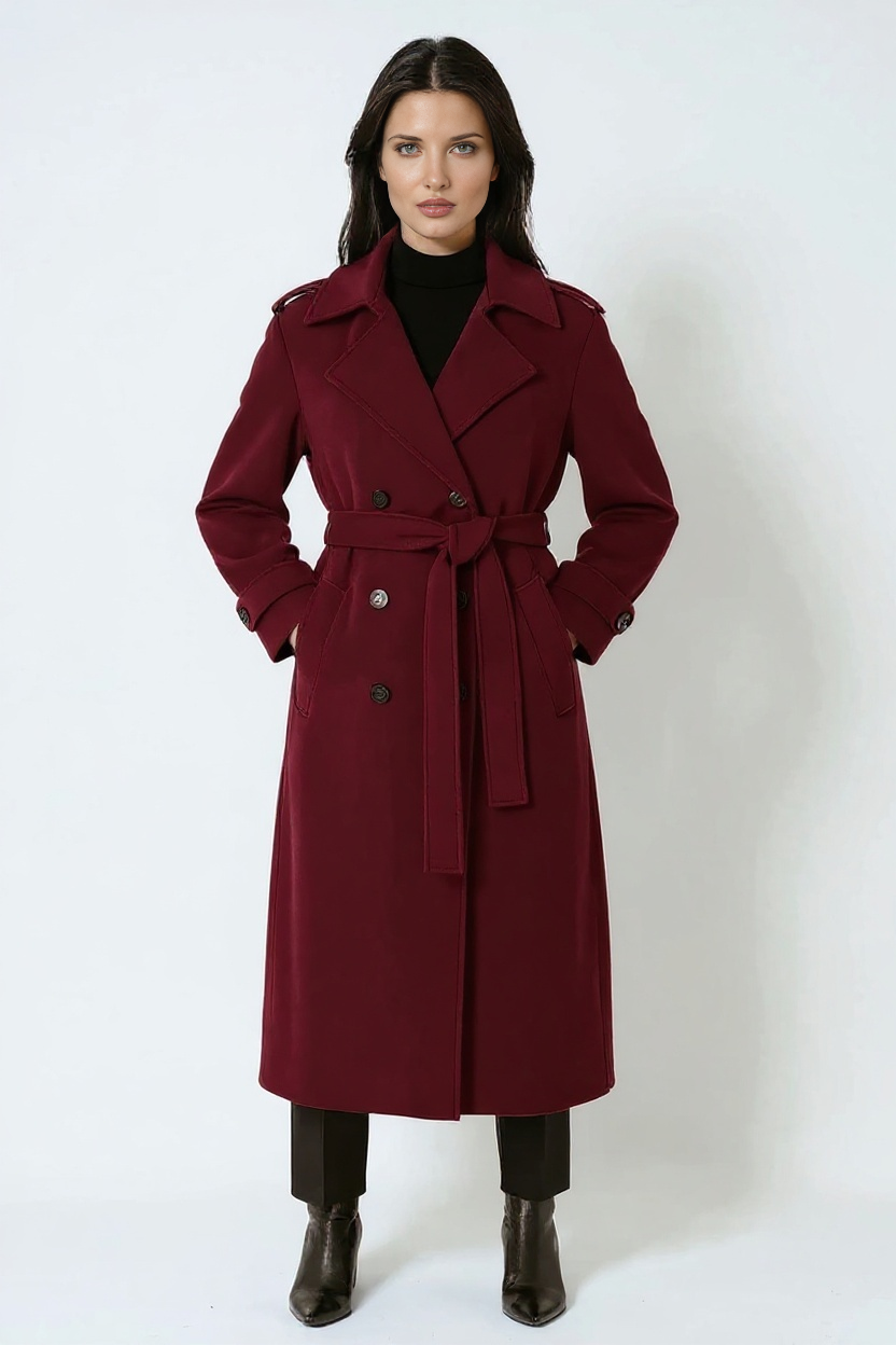 Daria Ladies Winter Coat | Deep Burgundy Color, Elegant