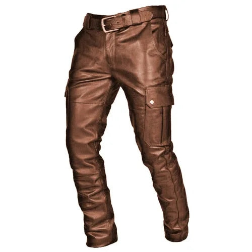 Dario Men's Cargo Pants | Durable Synthetic Leather, Practical Pockets 1