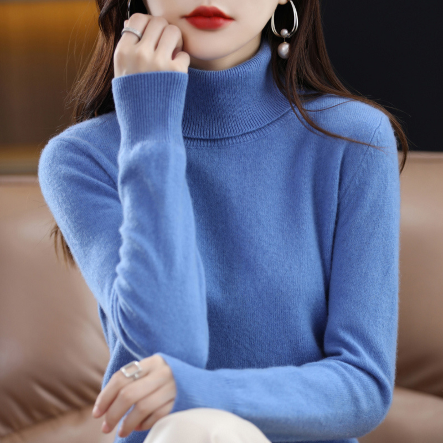 Diva Dames Turtleneck | 100% Cashmere, Regular Fit, Black