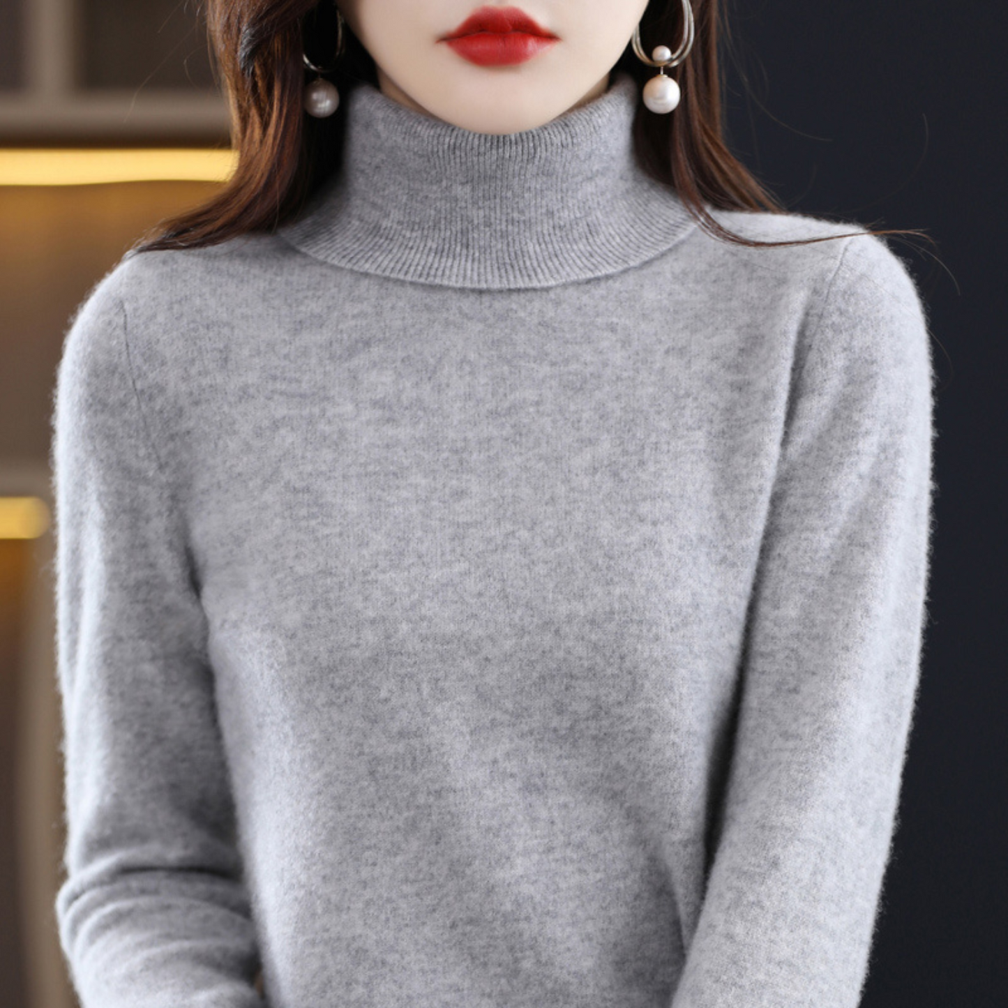 Diva Dames Turtleneck | 100% Cashmere, Regular Fit, Black