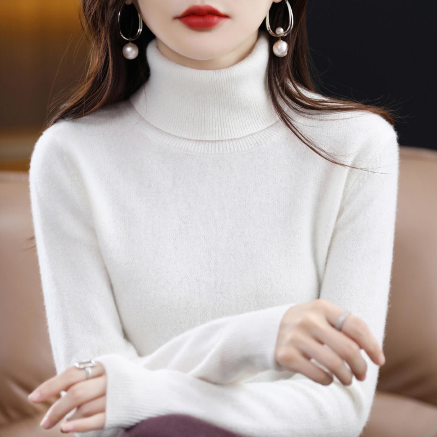 Diva Dames Turtleneck | 100% Cashmere, Regular Fit, Black