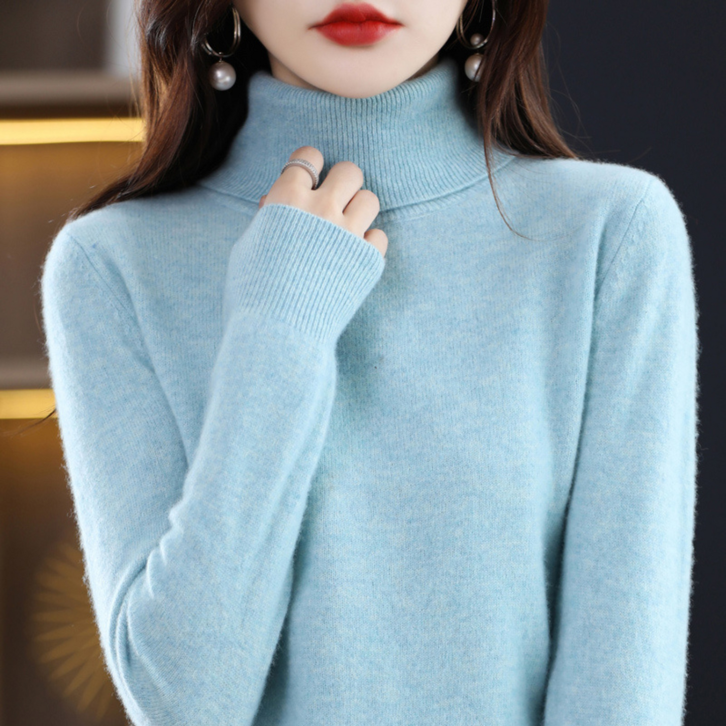 Diva Dames Turtleneck | 100% Cashmere, Regular Fit, Black