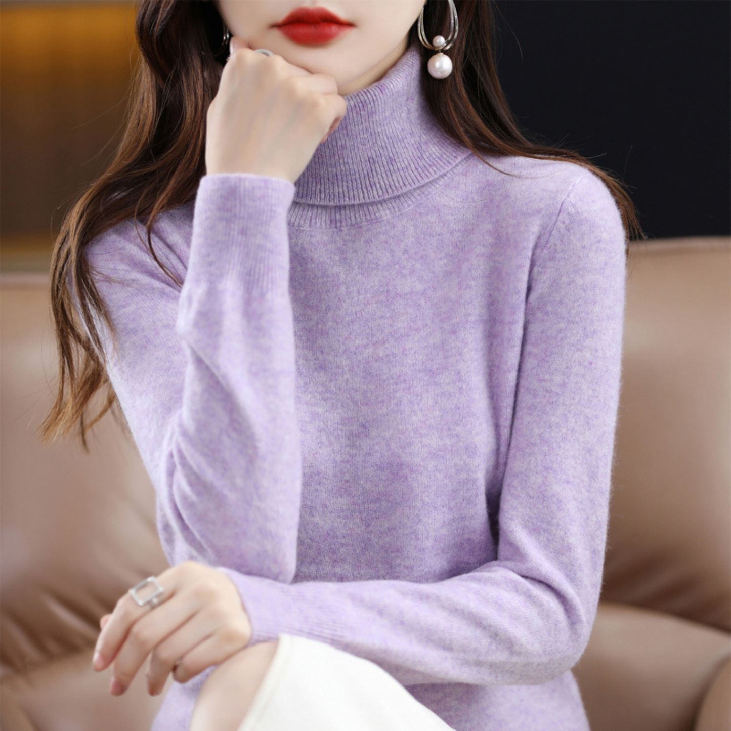 Diva Dames Turtleneck | 100% Cashmere, Regular Fit, Black