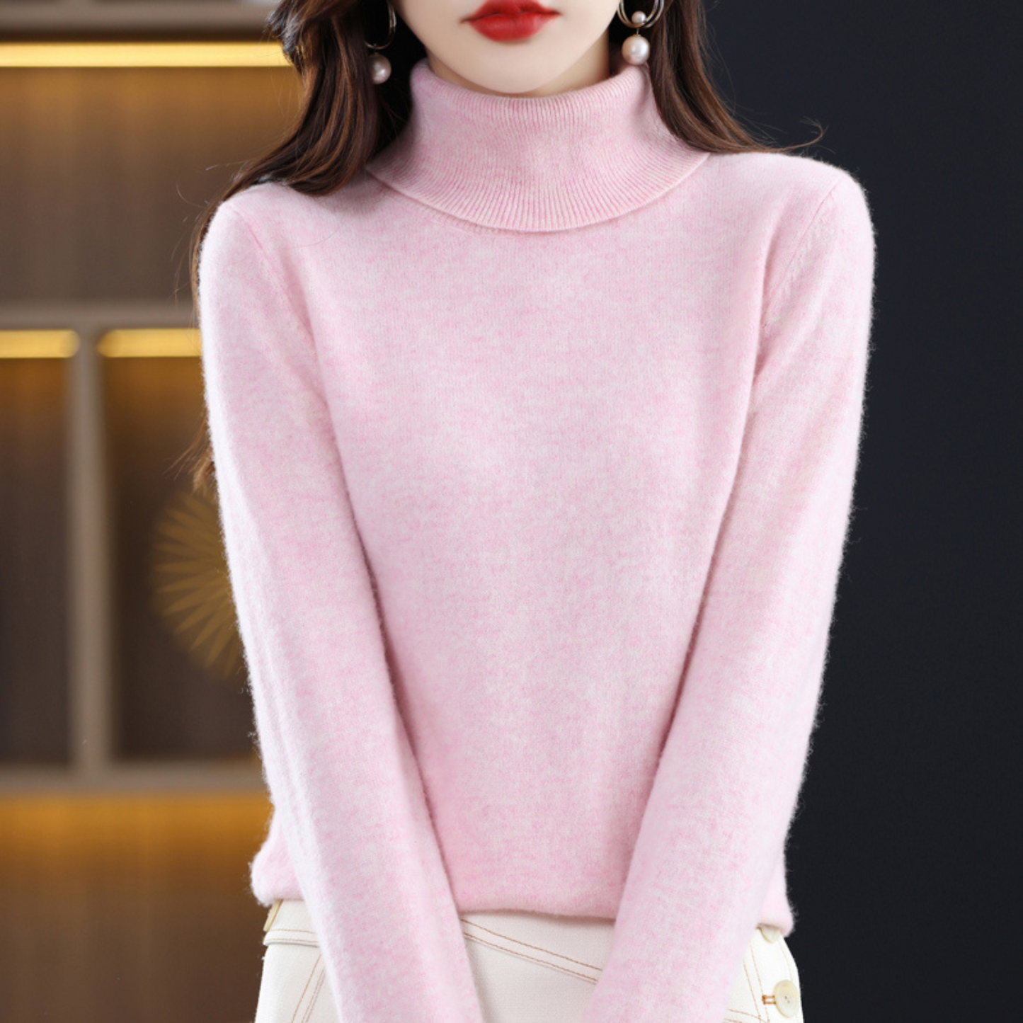 Diva Dames Turtleneck | 100% Cashmere, Regular Fit, Black
