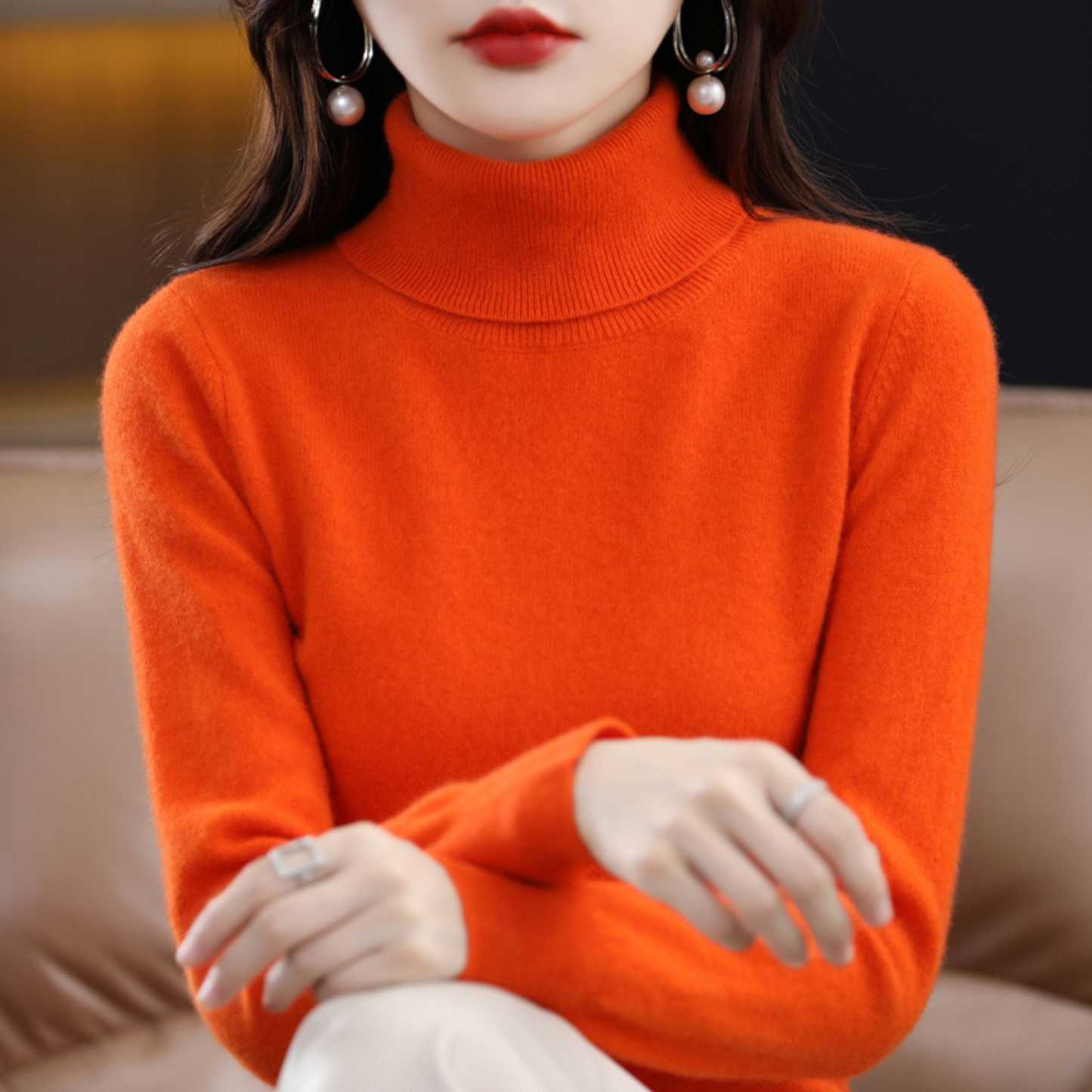 Diva Dames Turtleneck | 100% Cashmere, Regular Fit, Black