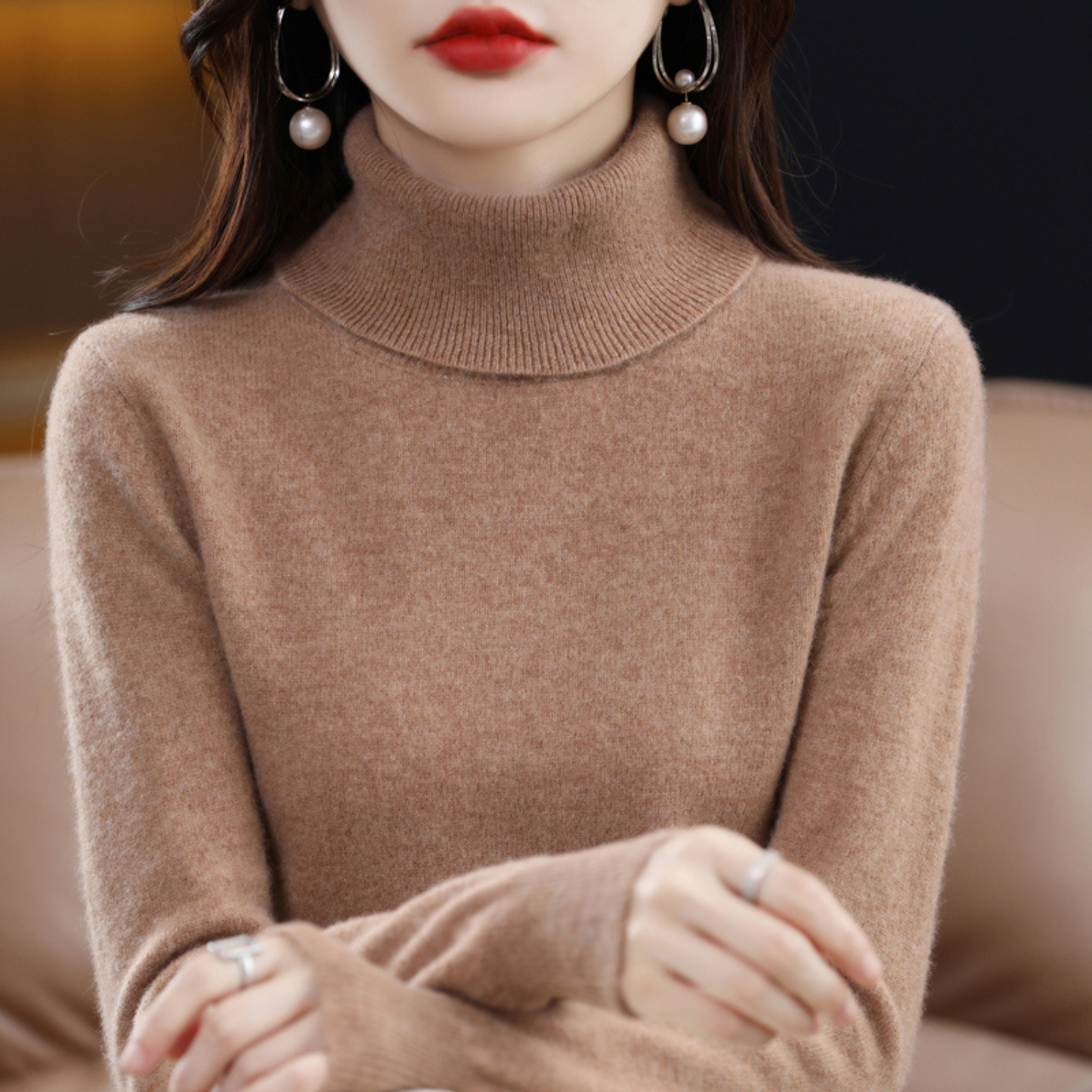Diva Dames Turtleneck | 100% Cashmere, Regular Fit, Black