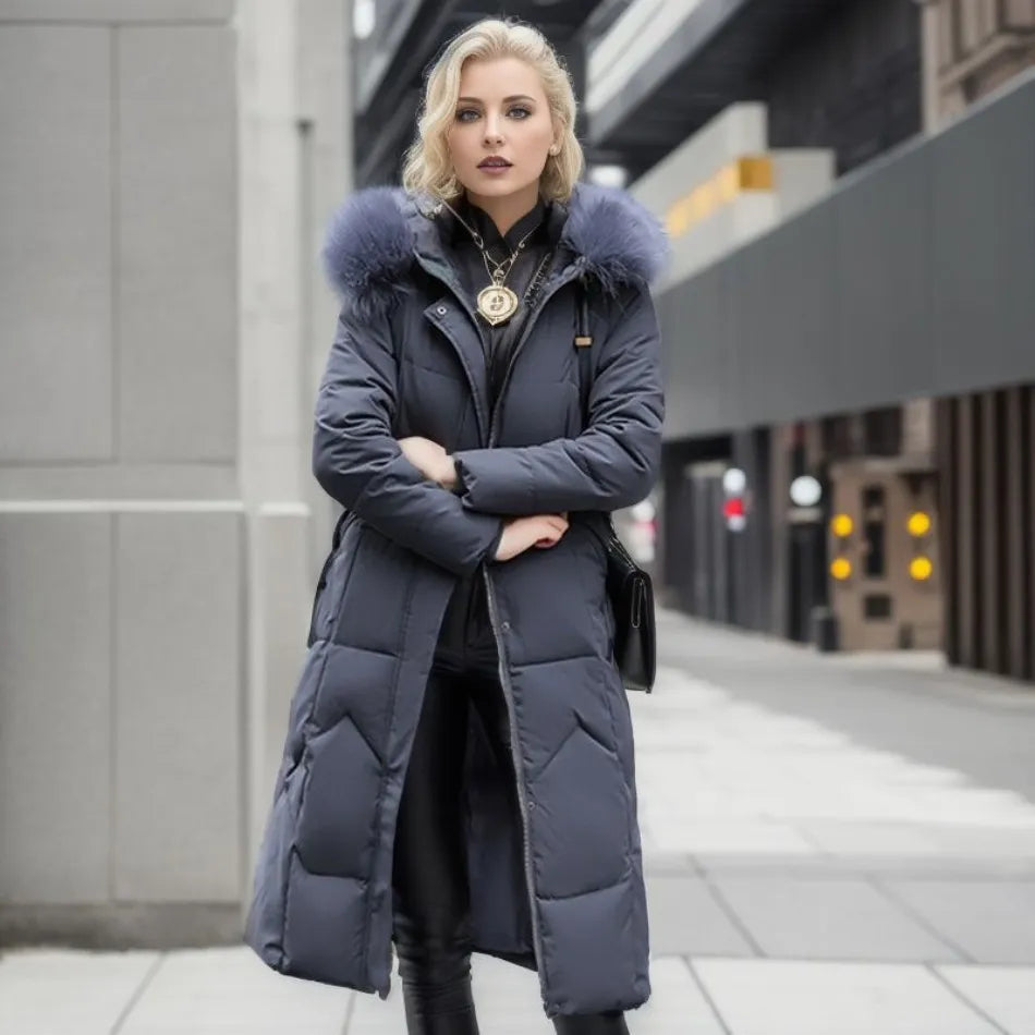Diva Dames Jacket Winter | Long Puffer Jacket with Hood, Warm and Stylish