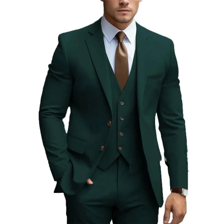Dorian Men's Suit | Dark Green, 3-Piece Premium Fabric