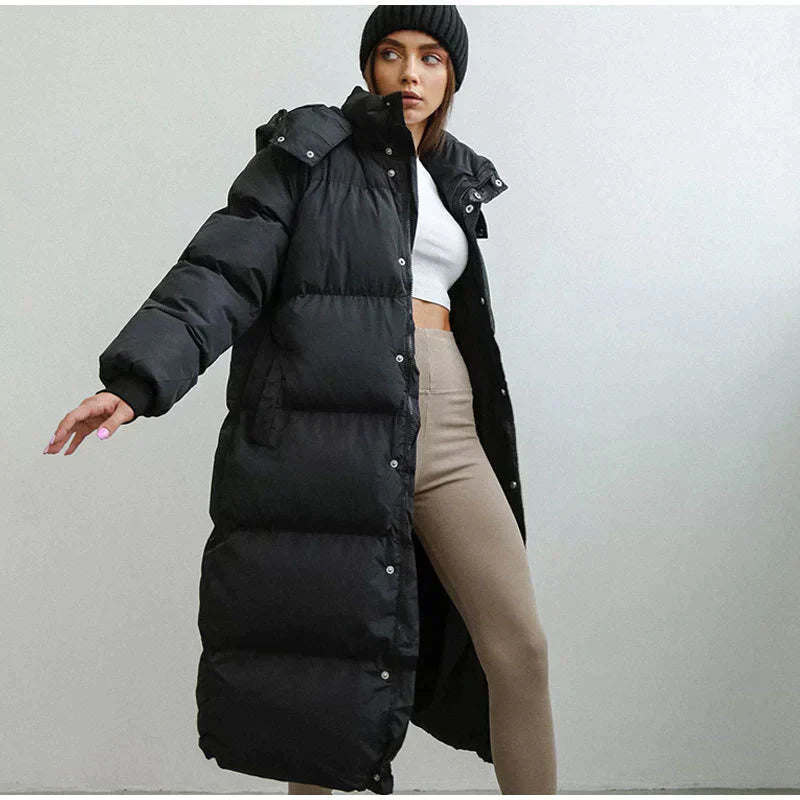 Elara Women's Black Puffer Jacket | High-Quality Down, Weather-Resistant 2