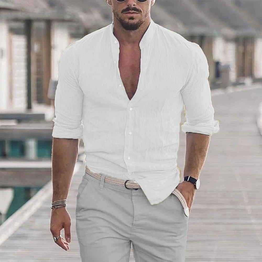 Eli Men's Linen Shirt | Breathable Fabric, Elegant Design 4