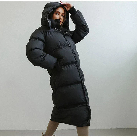 Eline Ladies Coat Winter | Quilted, Long Cut, High Collar
