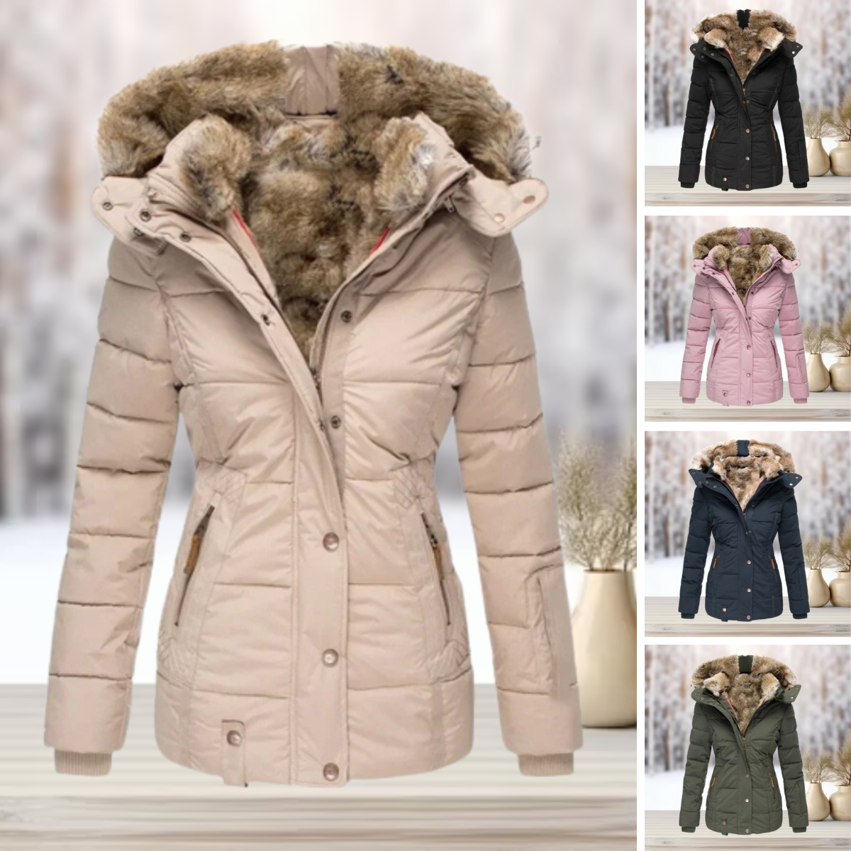Eulalia Women's Winter Coat | Water-Repellent, Elegant Padded Jacket