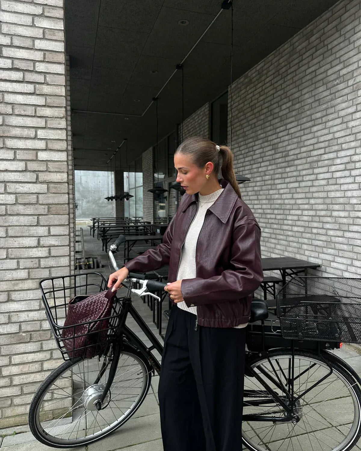 Evelyn Ladies Jacket Winter | Soft PU Leather, Bordeaux Red
