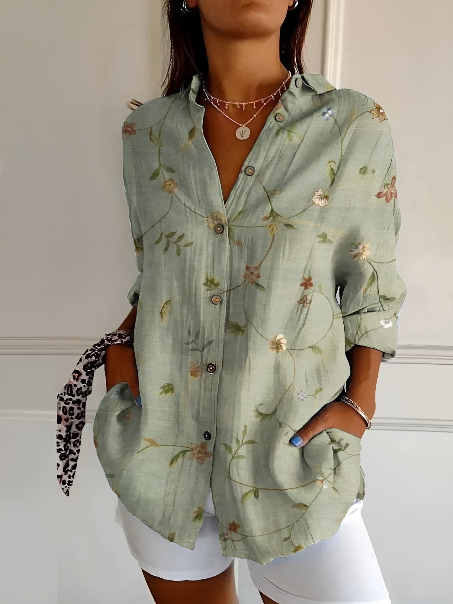 Evelyn Women's Floral Blouse | Airy Fit, Lightweight Summer Top 0