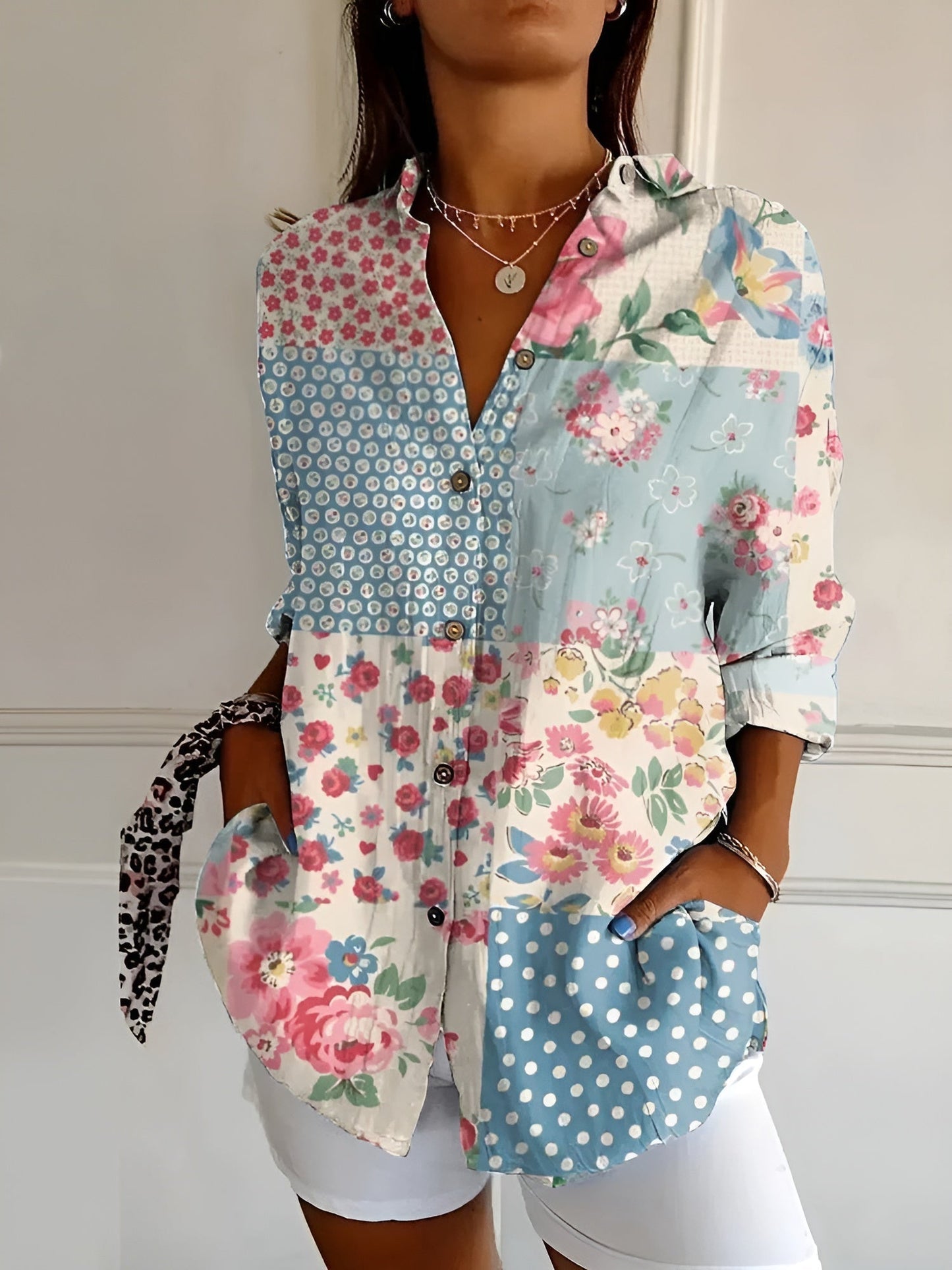 Evelyn Women's Floral Blouse | Airy Fit, Lightweight Summer Top 2