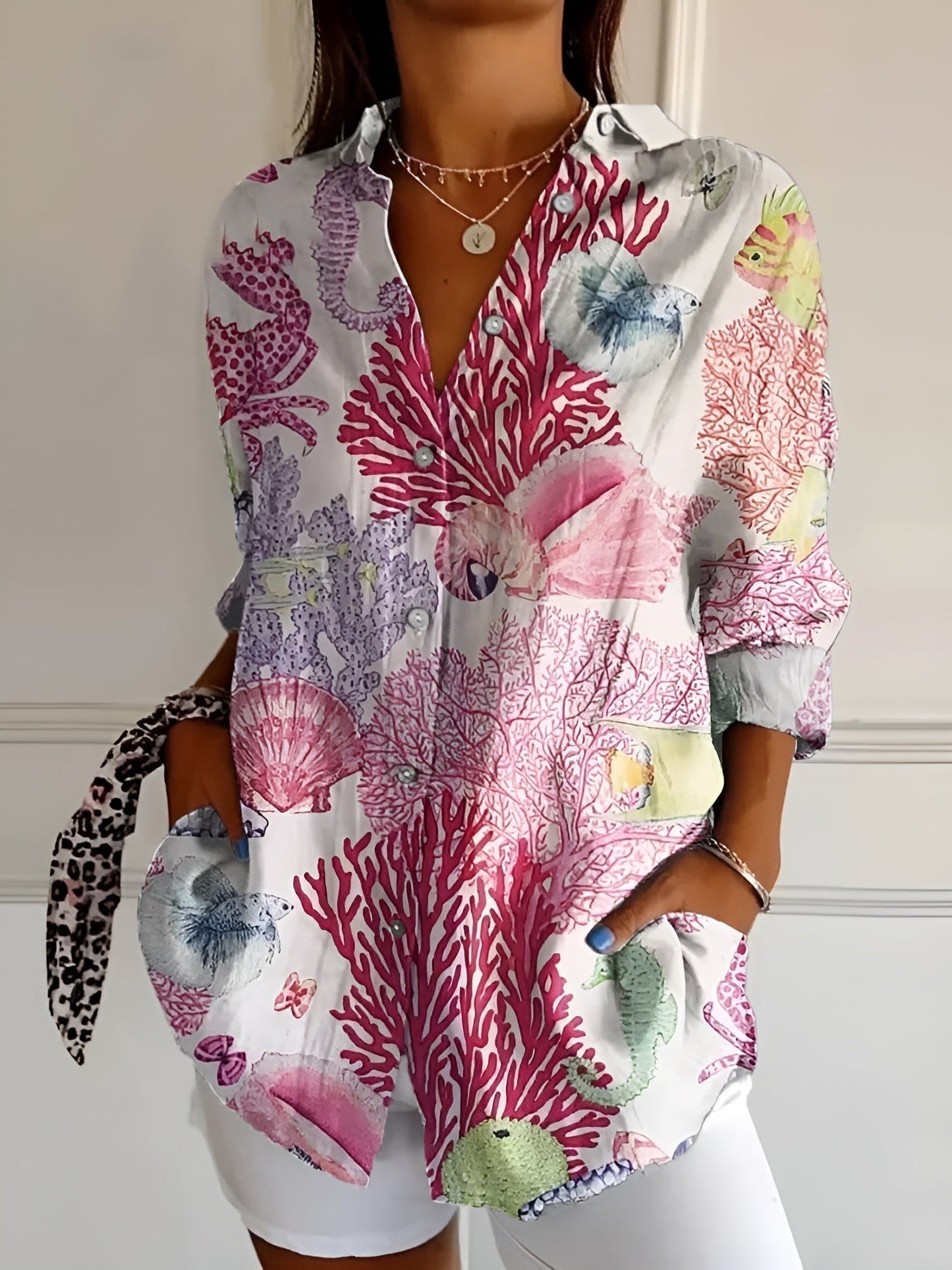Evelyn Women's Floral Blouse | Airy Fit, Lightweight Summer Top 3