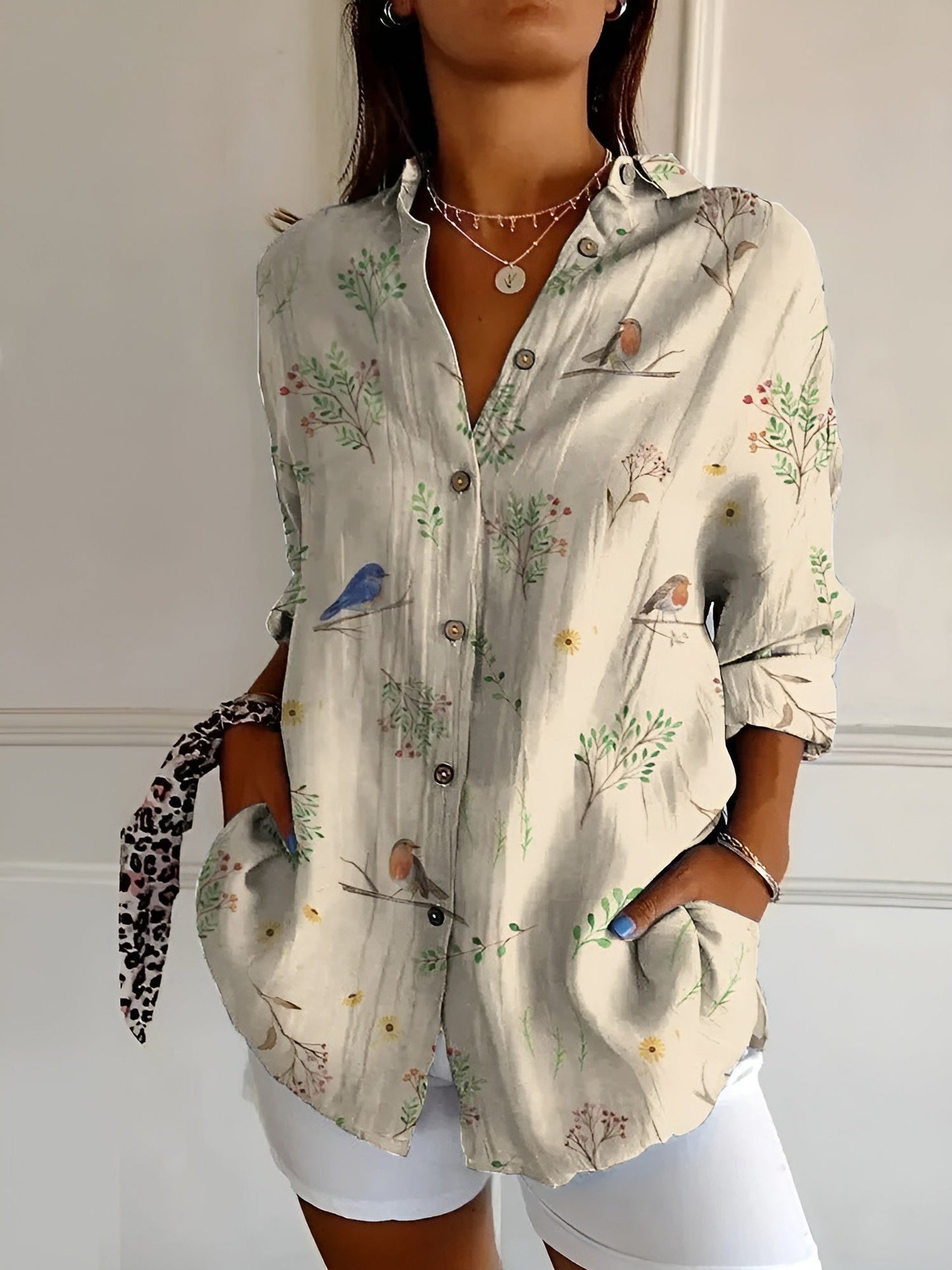 Evelyn Women's Floral Blouse | Airy Fit, Lightweight Summer Top 4