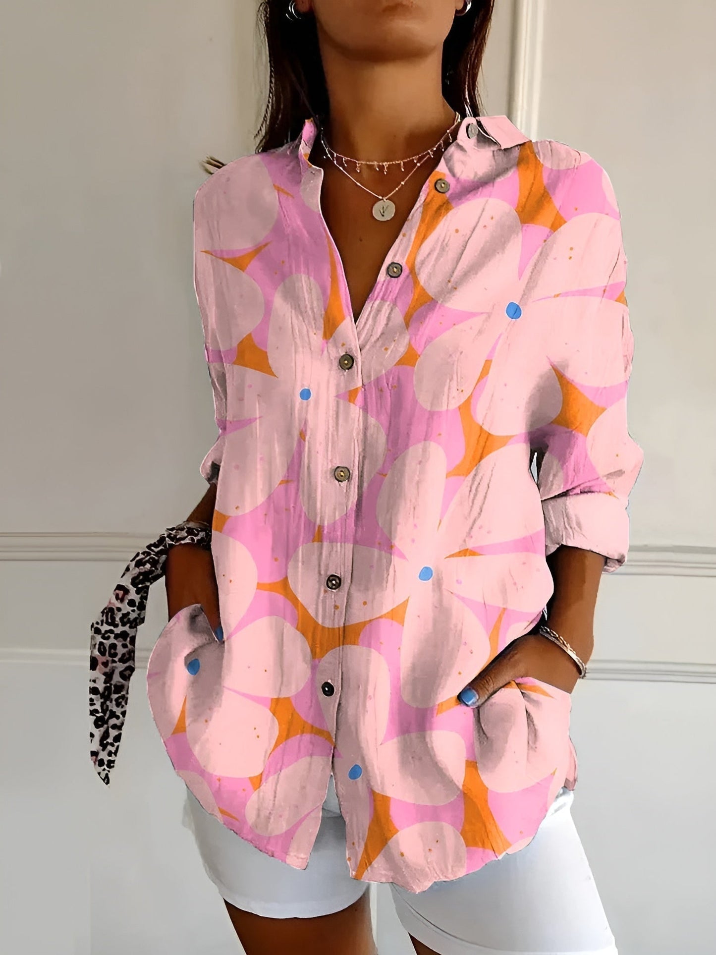 Evelyn Women's Floral Blouse | Airy Fit, Lightweight Summer Top 5