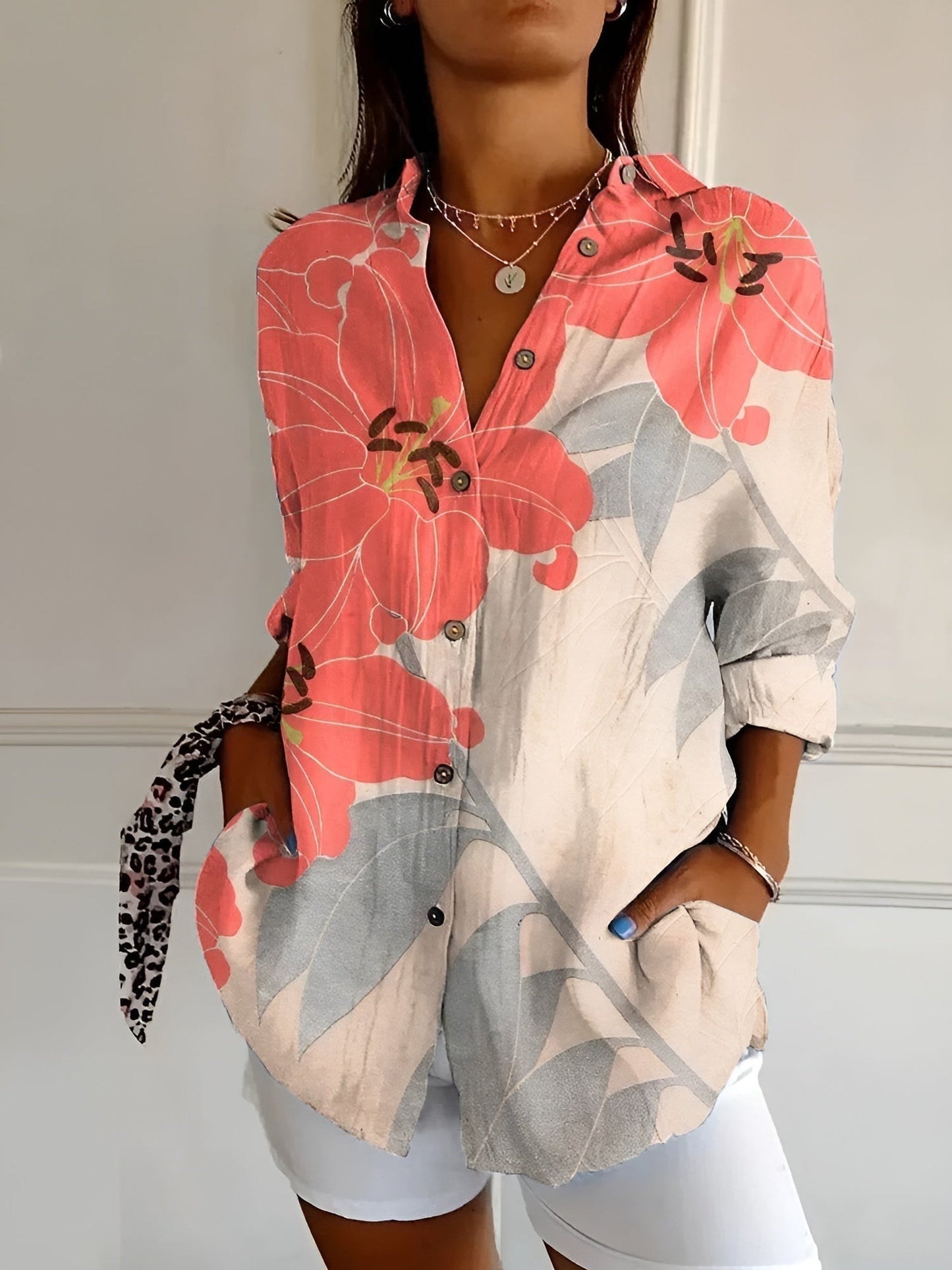 Evelyn Women's Floral Blouse | Airy Fit, Lightweight Summer Top 6