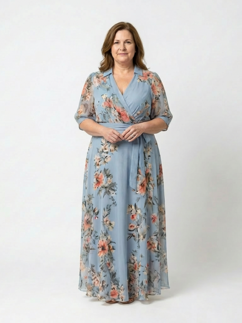 Evelyn Women's Maxi Dress | Floral Print, Wrap Style 3
