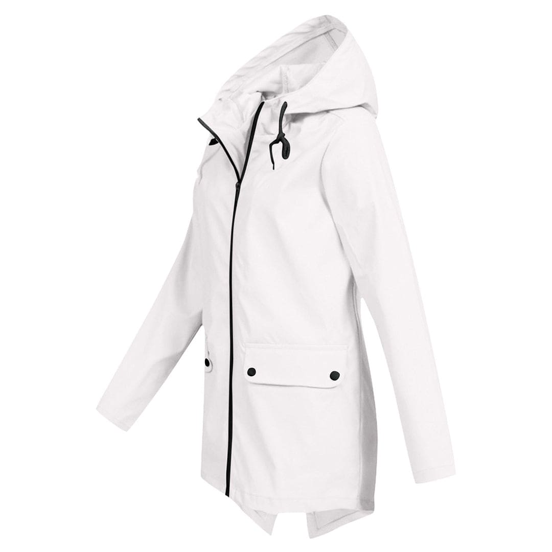 Ladies Rain Jacket with Hood – Waterproof & Modern
