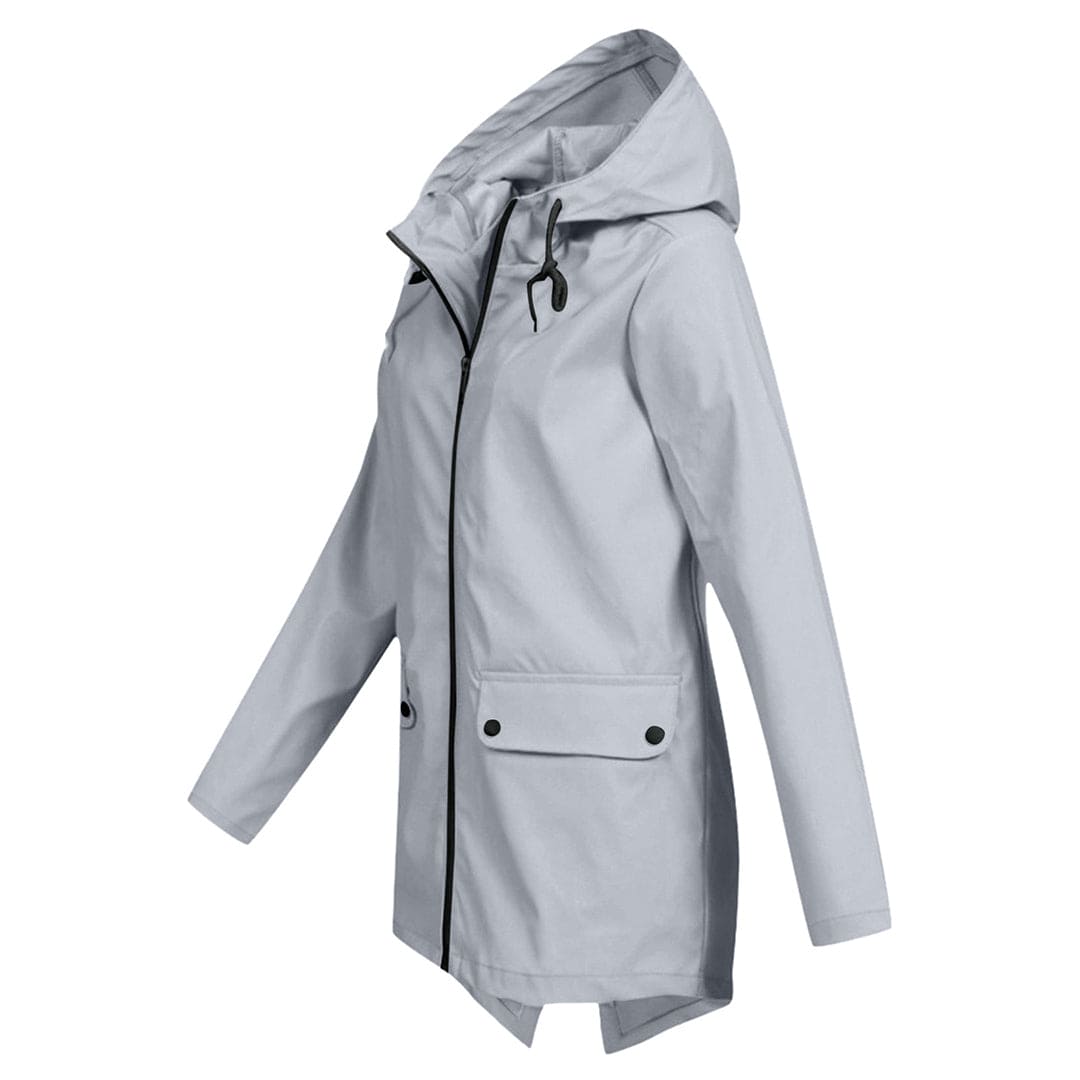 Ladies Rain Jacket with Hood – Waterproof & Modern