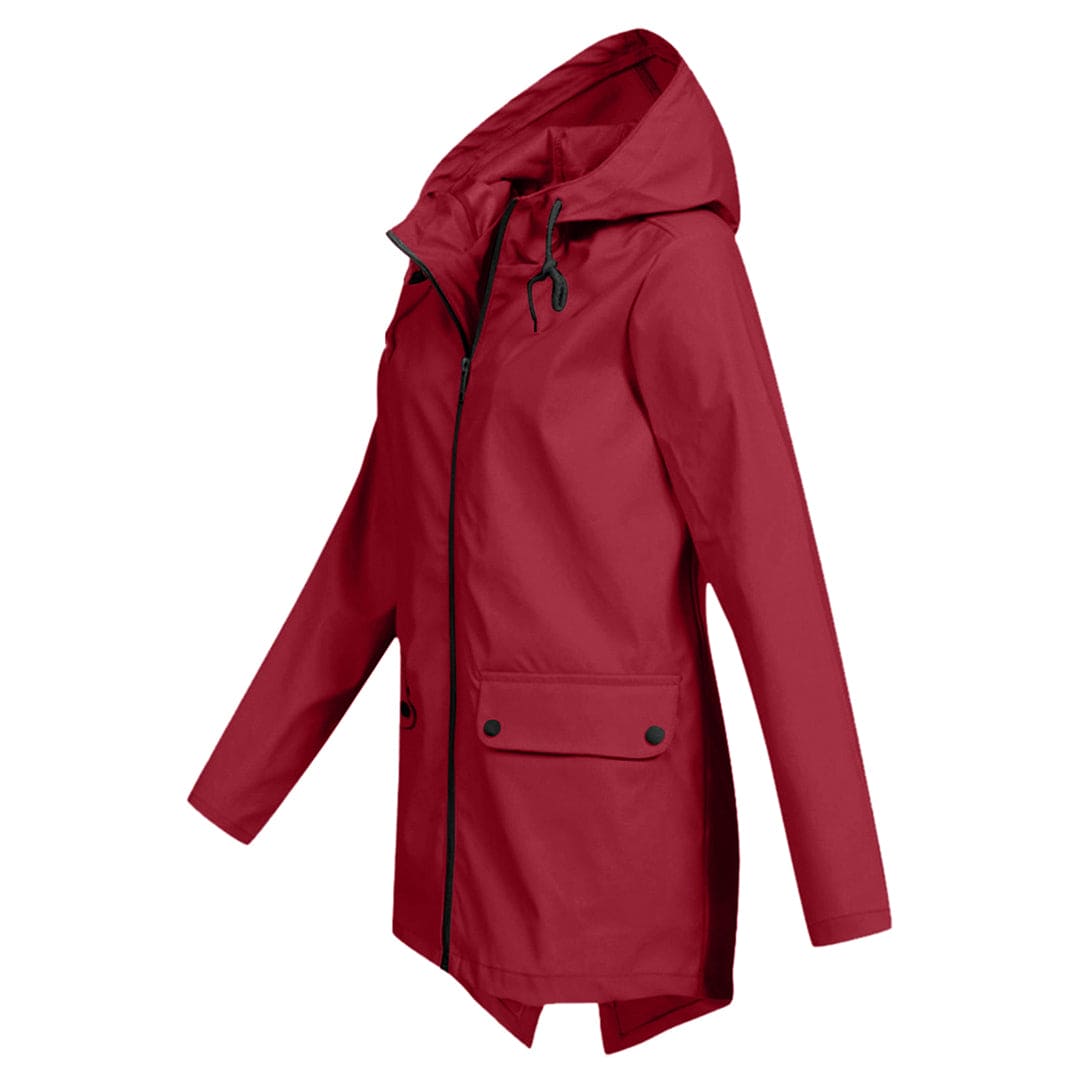 Ladies Rain Jacket with Hood – Waterproof & Modern