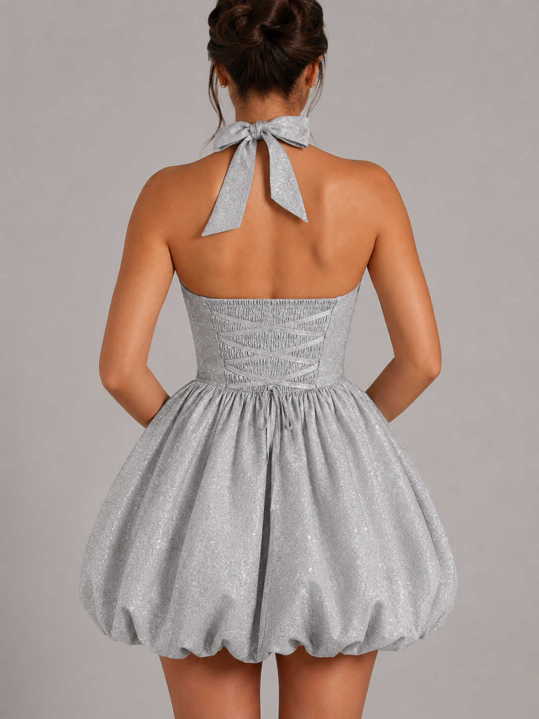 Fiona Women's Black Mini Dress | Sleeveless, Lace-Up Closure, Summer Cocktail 2