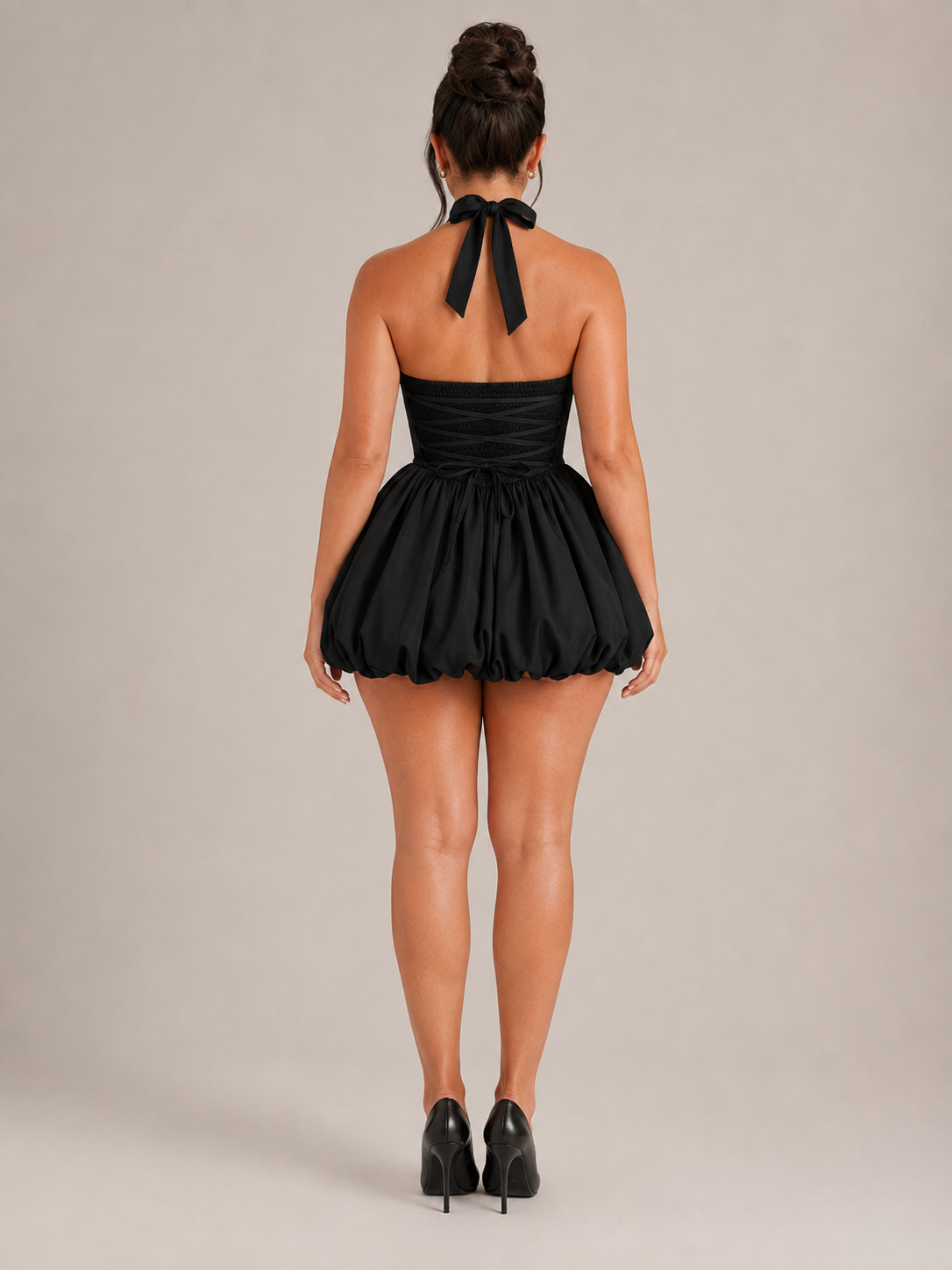 Fiona Women's Black Mini Dress | Sleeveless, Lace-Up Closure, Summer Cocktail 8