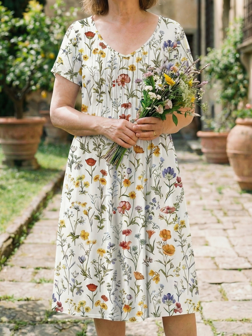 Fiona Women's Midi Dress | Lightweight Floral Print, Relaxed Fit 2