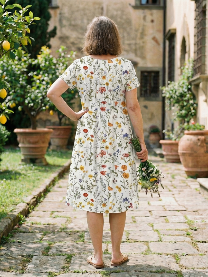 Fiona Women's Midi Dress | Lightweight Floral Print, Relaxed Fit 3