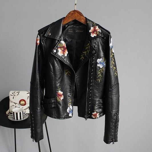 Fleur Leather Ladies Jacket | Premium Faux Leather, Timeless Design