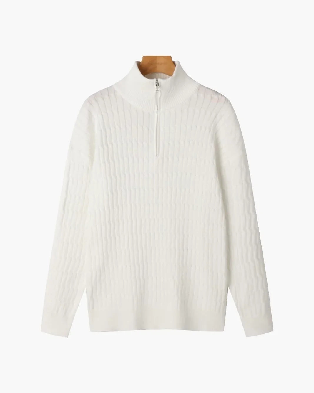 Galen Men's Half-Zip Sweater | Soft Cotton Cable Knit, Stand Collar 0