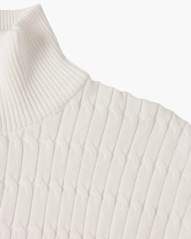 Galen Men's Half-Zip Sweater | Soft Cotton Cable Knit, Stand Collar 5