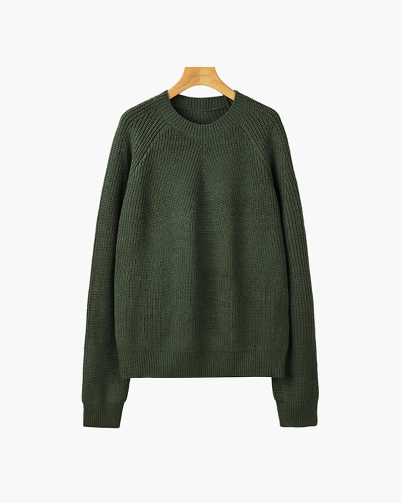 Galen Men's Sweater | Chunky Rib Knit, Relaxed Fit, Raglan Sleeves 1