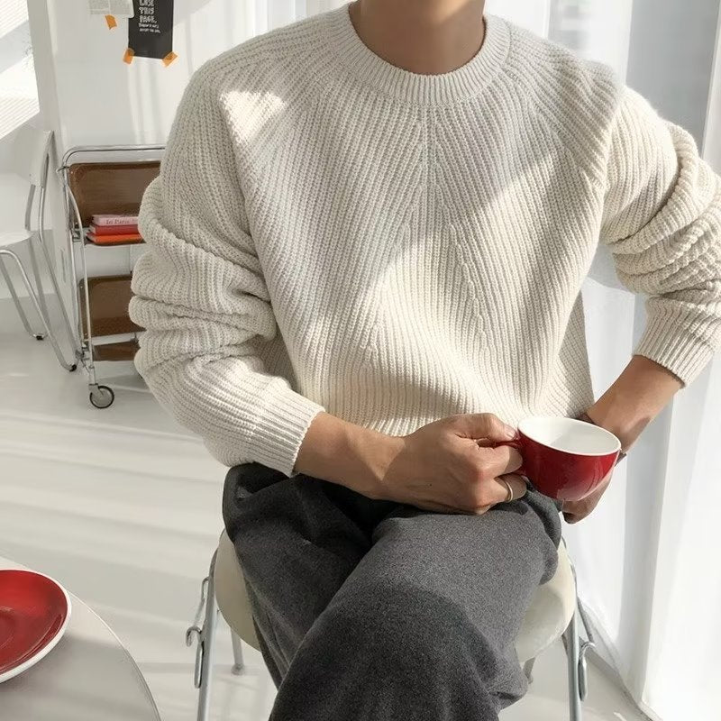 Galen Men's Sweater | Chunky Rib Knit, Relaxed Fit, Raglan Sleeves 4