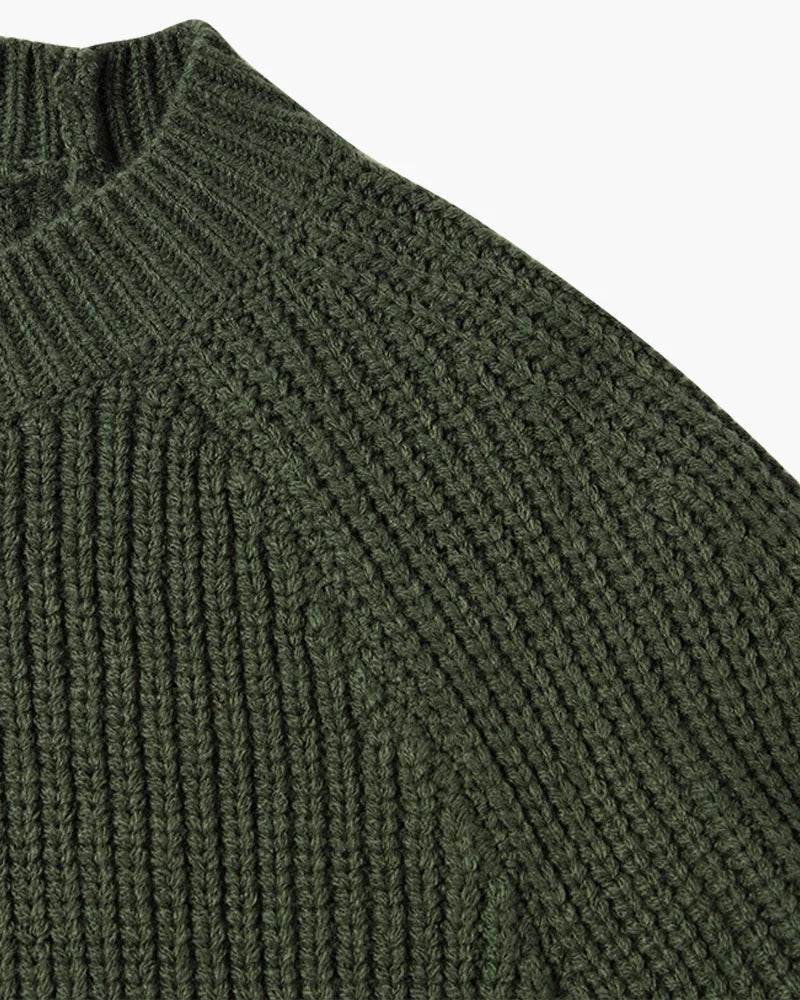 Galen Men's Sweater | Chunky Rib Knit, Relaxed Fit, Raglan Sleeves 7