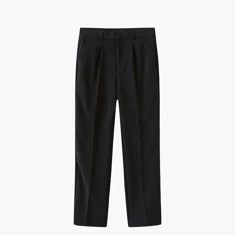 Gavin Men's Wide Leg Trousers | Pleated Detail, Belt Loops 1