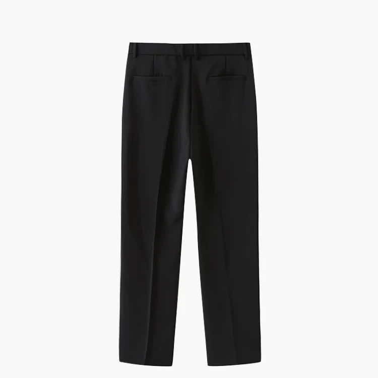 Gavin Men's Wide Leg Trousers | Pleated Detail, Belt Loops 2